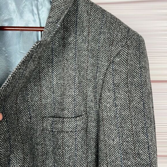Boston Traders Men's Gray Wool Tweed Single Breasted Lined Sports Coat Blazer - Picture 4 of 15